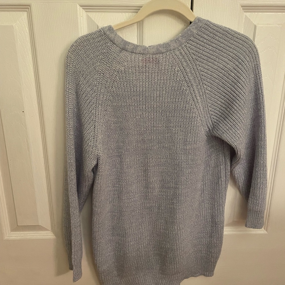 blue button down sweater - Picture 3 of 3